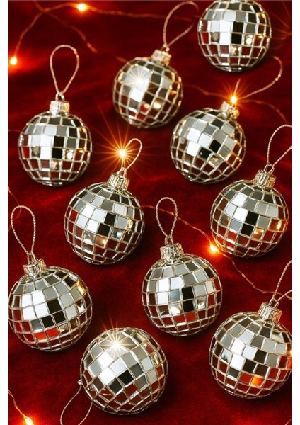 Yılbaşı Çam Ağacı Süsü Gümüş Parlak Aynalı Disko Topu 3cm 12'li fırsatları