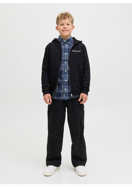 Nakışlı Erkek Çocuk Siyah Sweatshırt 12284068