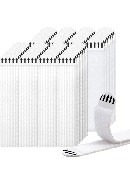 Yapışkanlı, Beyaz, 4 Çift, Güçlü Yapışma Özellikli (Beyaz, Orta Boy 69MM)