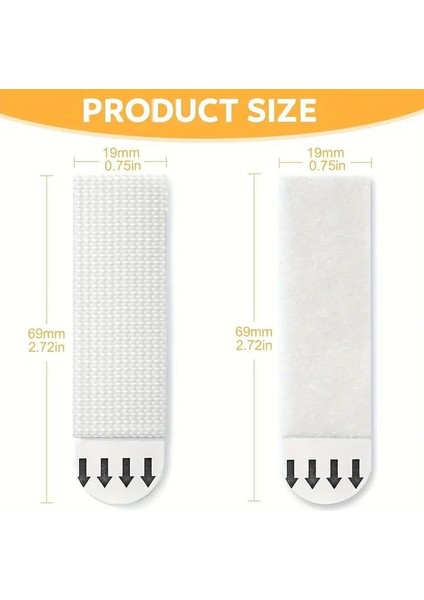 Yapışkanlı, Beyaz, 4 Çift, Güçlü Yapışma Özellikli (Beyaz, Orta Boy 69MM) fiyatları