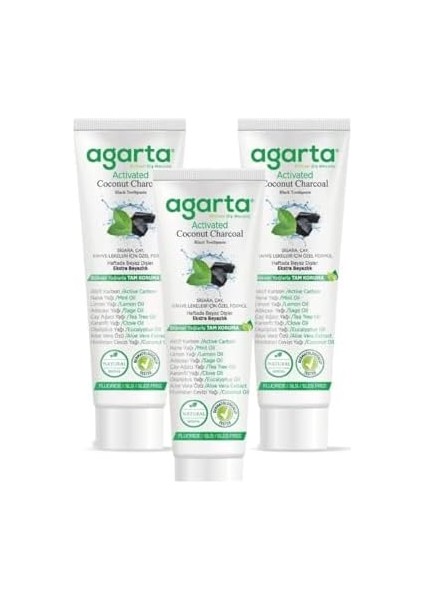 Doğal Hindistan Cevizi Özlü Aktif Karbonlu Diş Macunu 100 ml (3 Adet)
