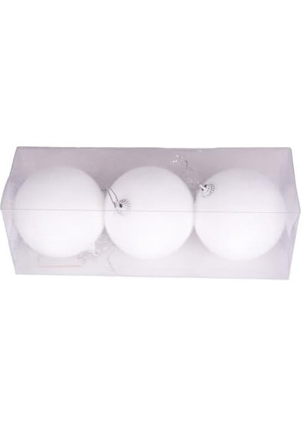 Yılbaşı Süsü Yılbaşı Topu 3&apos;lü Set Beyaz 8 Cm. fiyatları