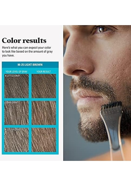 Just For Men Bıyık ve Sakal, Gri Saçlar Için Sakal Boyama Fırça Dahil - Renk: Açık Kahverengi, M-25 1 Sayı (3&apos;lü Paket) modelleri