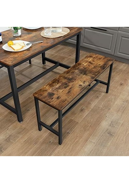 Yemek Odası Bankları, 2&apos;li Set, 32.5 x 108 x 50 Cm, Mutfak, Yemek Odası, Kararlı Çelik Çerçeve, Endüstriyel Tasarım,, Koyu KTB33X fiyatları