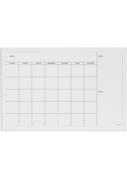Brands Marka Manyetik Tahta Folyosu, Duvar Tahtası, Tebeşir Tahtası, 50,8 x 76,2 Cm, Beyaz Ahşap Çerçeveli Takvim, Kuru Silinebilir