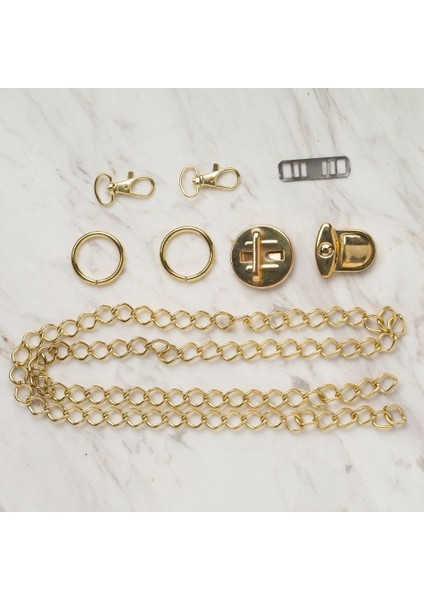 Loren Çanta Aksesuar Seti Altın