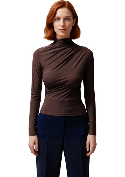 Moda Kare Yaka Örme Slim Düz Desen Casual Günlük Crop Kısa Kol Bluz