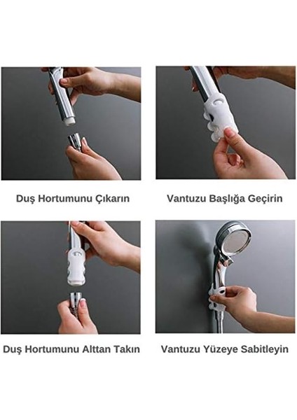 Su Geçirmeyen Kancalı Duş Başlığı Tutucu Silikon Aparatı, Çok Renkli fiyatları