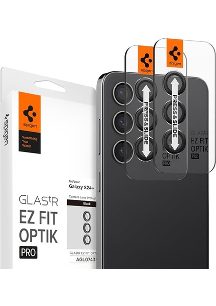 Galaxy S24 Plus ile Uyumlu Kamera Lens Camı Koruyucu Kolay Kurulum Glas.tr Ez Fit Optik Pro (2 Adet) Black - AGL07433