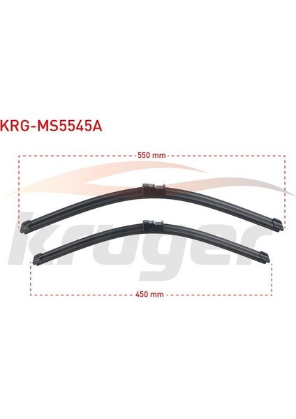 KRUGER-KRG-MS5545A - Araç Bazlı Silecek Süpürgesi Ön Muz Tipi Astra H 550MM+450MM