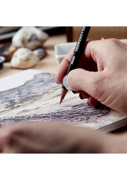 Tınted Charcoal Renkli Füzen Kalem - 24 Renk Metal Kutulu fırsatları