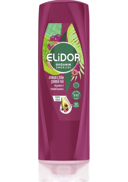 Doğanın Enerjisi Kalın ve Gür Avokado ve Üzüm Çekirdeği Yağı Bakım Kremi 1 Paket (1 x 350 Ml)