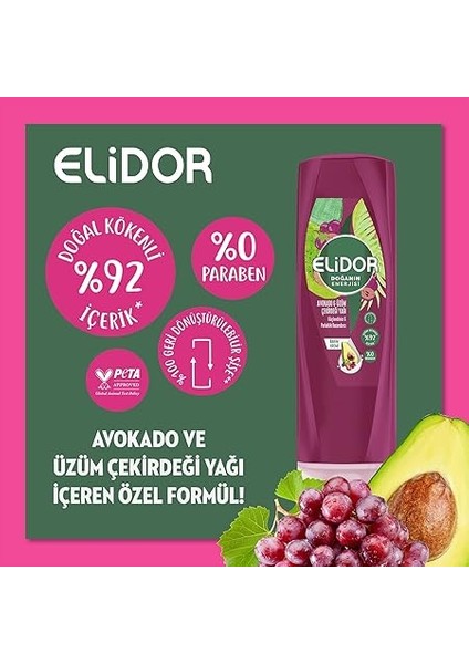 Doğanın Enerjisi Kalın ve Gür Avokado ve Üzüm Çekirdeği Yağı Bakım Kremi 1 Paket (1 x 350 Ml) fırsatları