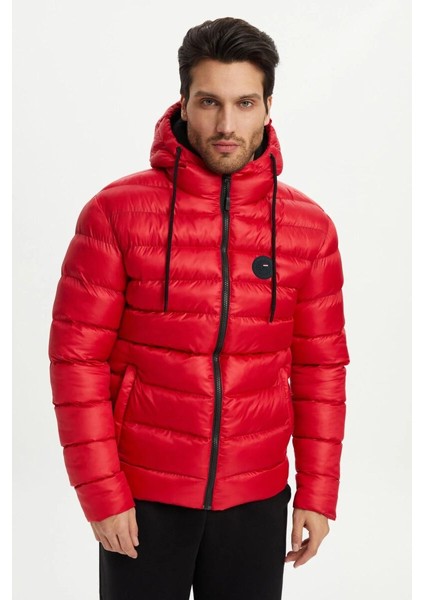 İçi Astarlı Su ve Rüzgar Geçirmez Cepli Kapüşonlu Erkek Mont