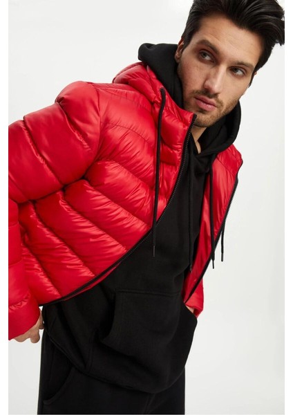 İçi Astarlı Su ve Rüzgar Geçirmez Cepli Kapüşonlu Erkek Mont fırsatları