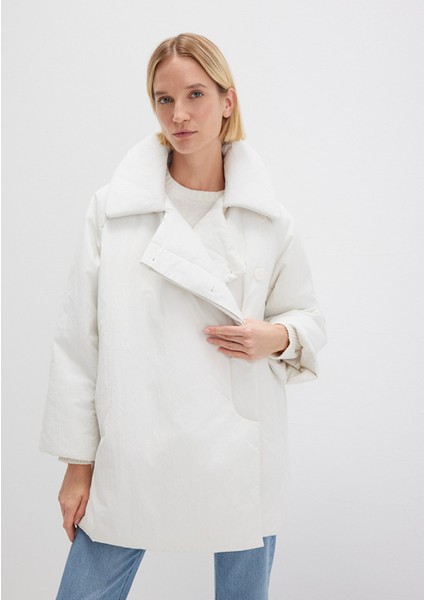 Yaka Detaylı Ekru Şişme Parka 1110535-70052 fiyatları