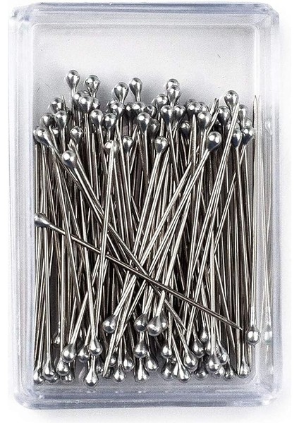 Marifetlerim - Mineli Gümüş Başlı Toplu Iğne 50 Adet