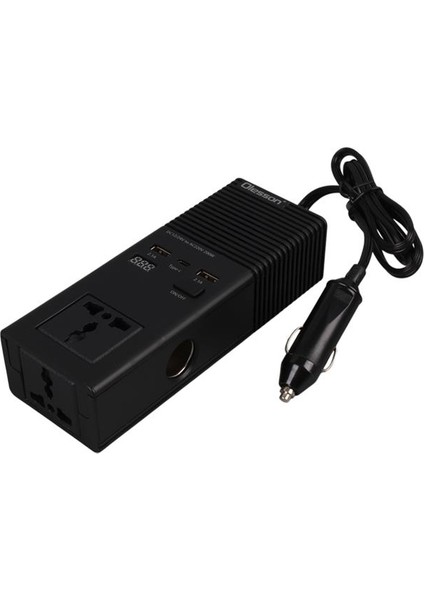 1665 Dc 12-24V 200W Oto Araç Power Inverter Ek Çakmak Girişi - Type-C - Çift USB - 220V Üniversal Priz fiyatları