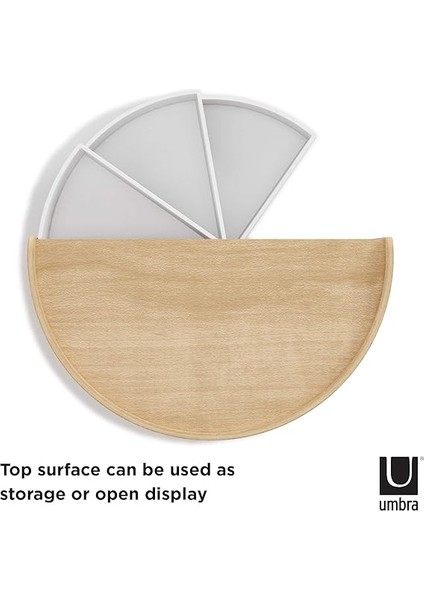 Moona Döner Çekmeceli 3 Katlı Takı ve Aksesuar Düzenleyici, Beyaz/doğal indirimleri