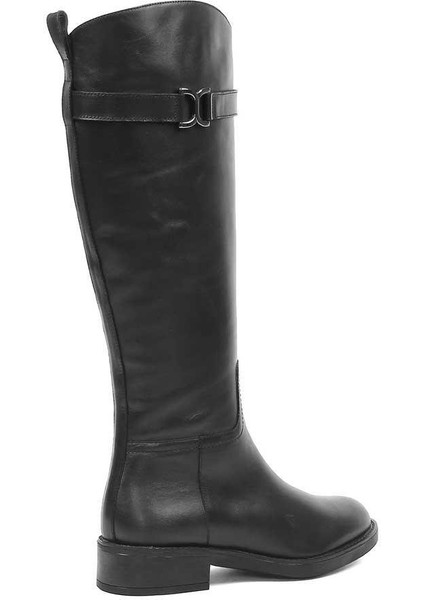 Kadın Siyah Fermuarlı Tokalı Deri Çizme fırsatları