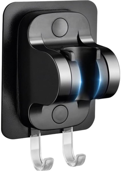 Siyah Askılıklı 3m Yapışkanlı Banyo Duş Mafsalı Duş Başlığı Askısı 15 kg Taşıma Kapasiteli Mafsal Tutacak