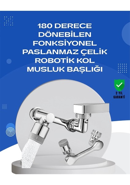 1080° Dönebilen Musluk Aparatı – Çift Su Akışı, Robotik Kol Tasarımı ve Su Tasarrufu Özellikli