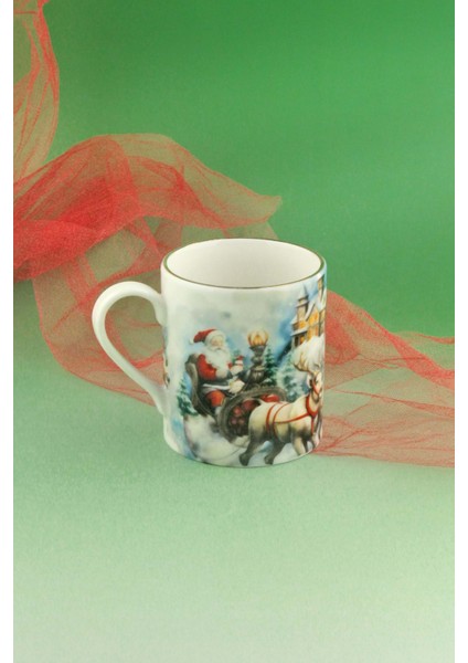 Merry X'mas Altın Yaldızlı Porselen Kupa