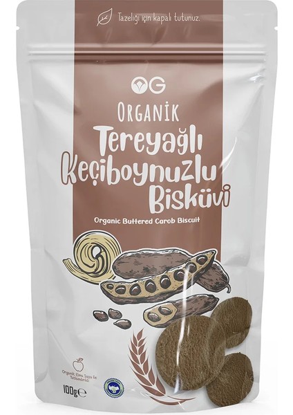 Buğz Og Natural Organik Tereyağlı Keçiboynuzlu Bisküvi (100 Gr)