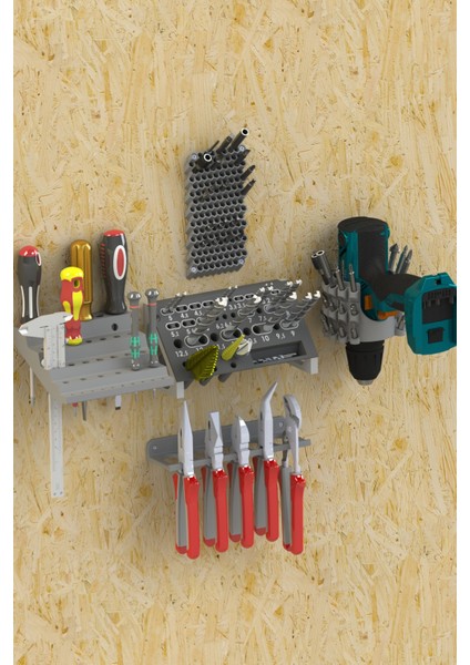 5’li Duvar Organizer Düzenleme Seti | Alet, Ofis, Atölye Için Çok Amaçlı Düzenleyici