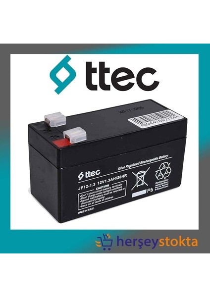 12V 1.3AH Bakımsız Kuru Akü