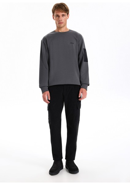 Bisiklet Yaka Düz Antrasit Erkek Sweatshırt J5WM-SWT7390 fiyatları