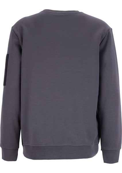 Bisiklet Yaka Düz Antrasit Erkek Sweatshırt J5WM-SWT7390