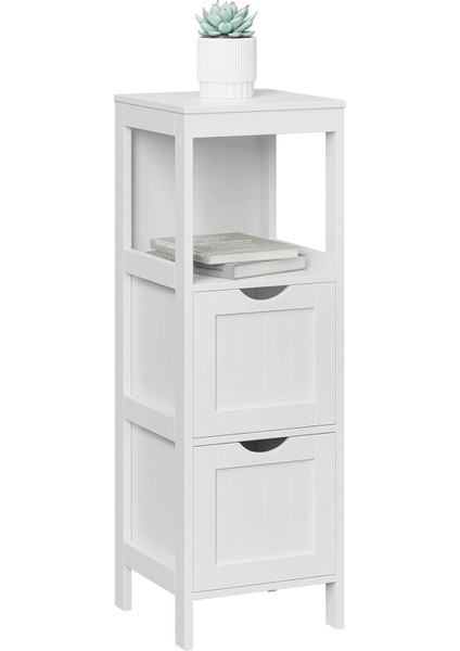 Banyo Dolabı, Çok Amaçlı Banyo Rafı, 4 Katlı, Ahşap, Köşe Dolabı, Ilaç Dolabı, Beyaz, BBC42WT, 30 x 89 x 30 cm indirimleri