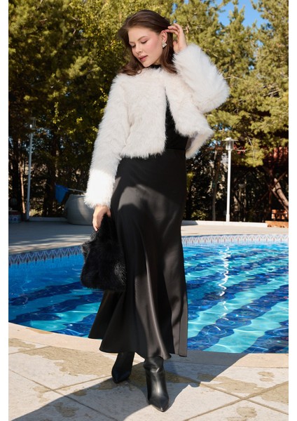 Suni Kürk Crop Ceket