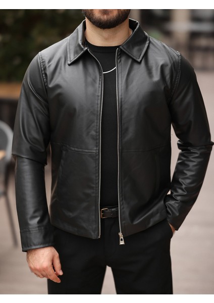 Yeni Sezon Basic Fermuarlı Deri Ceket fiyatları