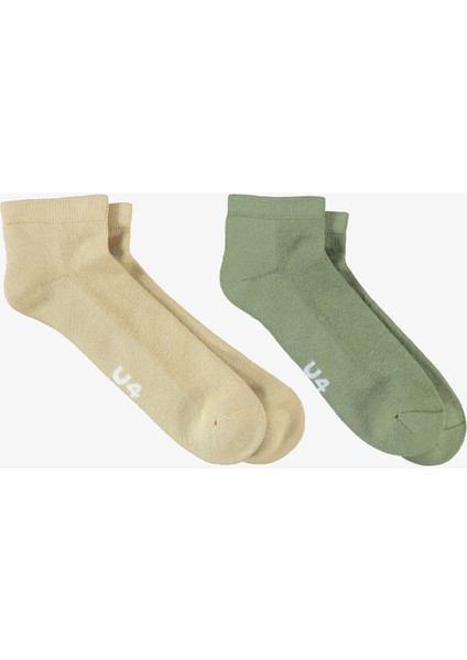 Unıted4 Street Ankle Unisex Kahverengi/haki 2'li Çorap