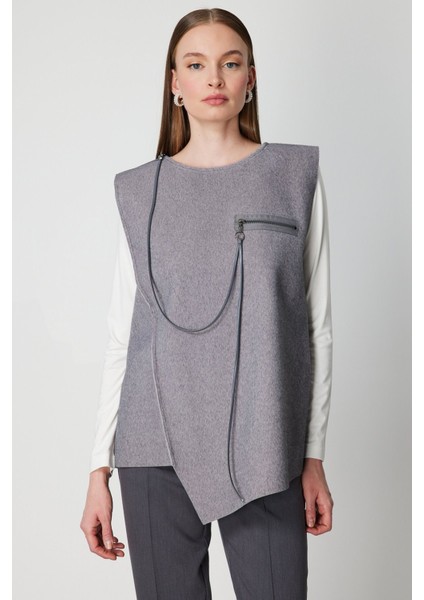 Fermuar Detaylı Aksesuarlı Süveter 66937 modelleri