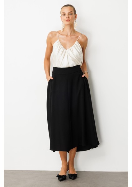 Cep Detay Uzun Etek-Siyah fiyatları