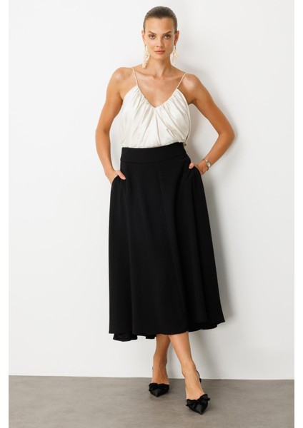 Cep Detay Uzun Etek-Siyah modelleri