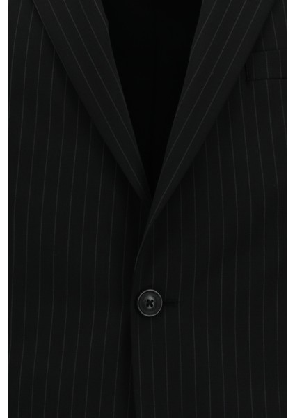 Regular Fit Yünlü Çizgili Takım Elbise fırsatları