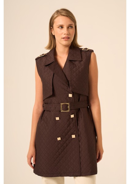 Bayan Kapitone Yelek Kahve 31240 fiyatları