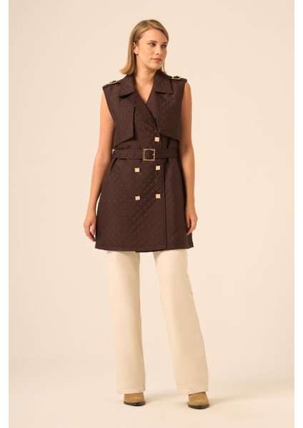 Bayan Kapitone Yelek Kahve 31240 fırsatları