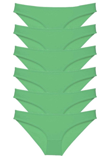 6 Adet Süper Eko Set Likralı Kadın Slip Külot Yeşil