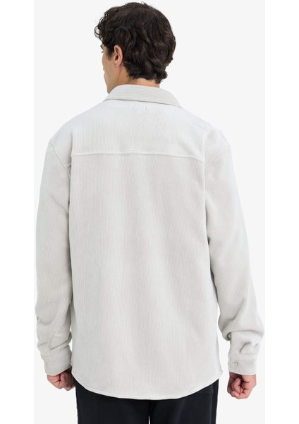 Regular Fit Polo Yaka Kadife Uzun Kollu Gömlek F4937AX25WN