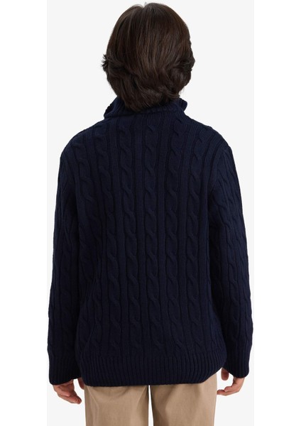 Erkek Çocuk Yarım Fermuarlı Ayı Baskılı Triko Kazak G3080A825WN fırsatları