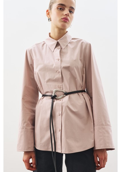 Geniş Manşetli Klasik Gömlek Soft Pembe