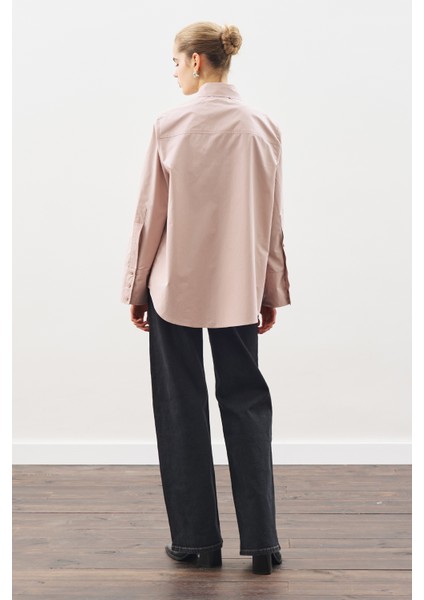 Geniş Manşetli Klasik Gömlek Soft Pembe