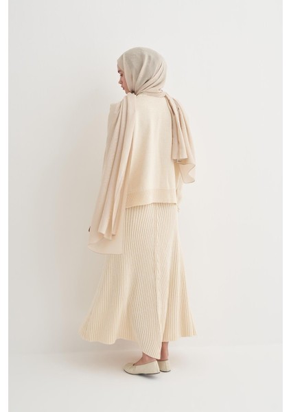 Fitilli Triko Etekli Takım Krem fiyatları