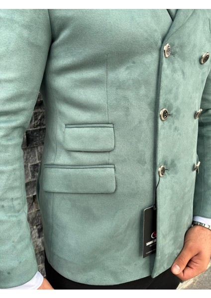 Erkek Süet Kruvaze Slim Fit Ceket modelleri