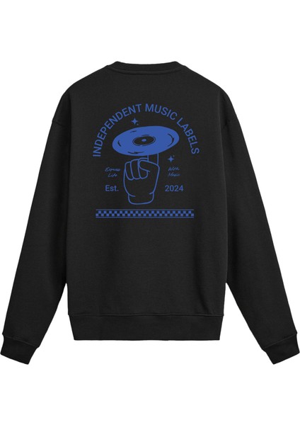 Sırt Baskılı Independent Music Tasarımlı Sweatshirt